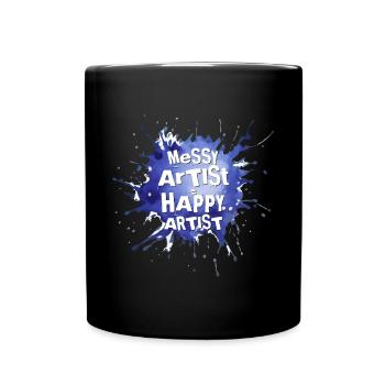 peintre, toile, liquide, peinture, art, peinture - Mug uni - noir - Devant