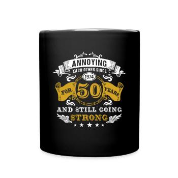 50th Wedding Anniversary Husband Wife Marriage Relationship - Full Colour Mug - black - Front