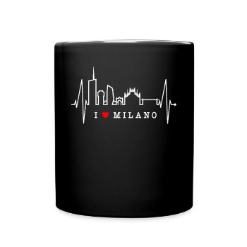Mailand Skyline Italien Herzschlag Fan Love Milano - Tasse einfarbig - Schwarz - Vorne