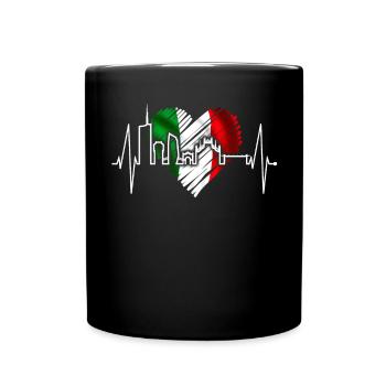 Mailand Skyline Italien Herzschlag Fan Love Milano - Tasse einfarbig - Schwarz - Vorne