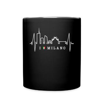 Mailand Skyline Italien Herzschlag Fan Love Milano - Tasse einfarbig - Schwarz - Vorne