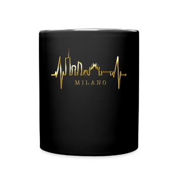 Mailand Skyline Italien Herzschlag Fan Love Milano - Tasse einfarbig - Schwarz - Vorne