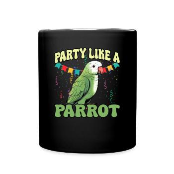Budgie Parrot Bird Parakeet Owner - Full Colour Mug - black - Front
