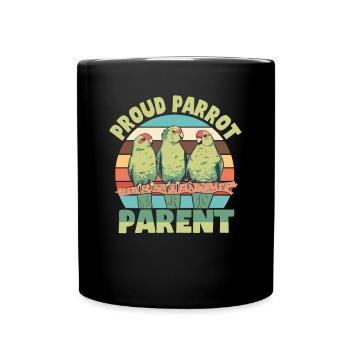 Budgie Parrot Bird Parakeet Owner - Full Colour Mug - black - Front