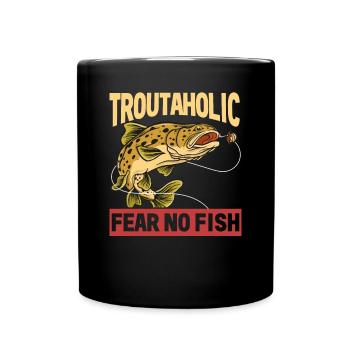Pêche, Truite, Saumon, Pêcheur, Pêcheur, Perche - Mug uni - noir - Devant