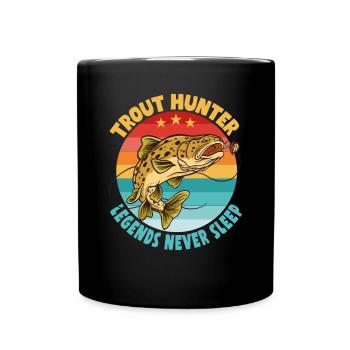 Pêche, Truite, Saumon, Pêcheur, Pêcheur, Perche - Mug uni - noir - Devant