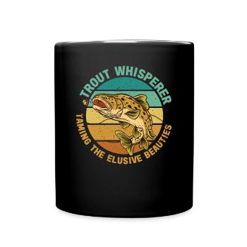 Pêche, Truite, Saumon, Pêcheur, Pêcheur, Perche - Mug uni - noir - Devant