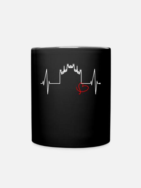 Milan Skyline Italy Heartbeat Fan Love Milano - Full Colour Mug - black