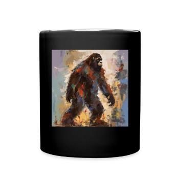 Gemälde Kunst Sasquatch Funny Graphic Acts - Tasse einfarbig - Schwarz - Vorne