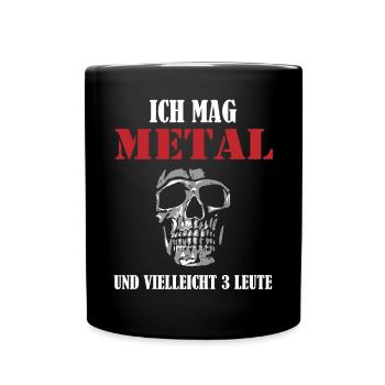 Totenkopf Metal Liebhaber Einsiedler Geschenk - Tasse einfarbig - Schwarz - Vorne