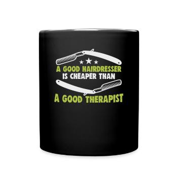 hairdresser, barber, hairdresser, hair salon - Full Colour Mug - black - Front