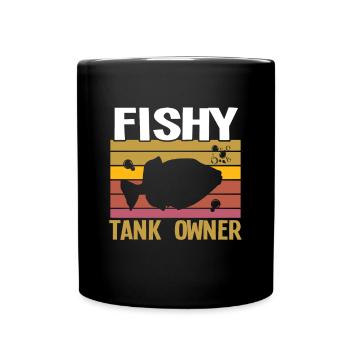 AquaristFishy tank owner Fischliebhaber Aquarium - Tasse einfarbig - Schwarz - Vorne