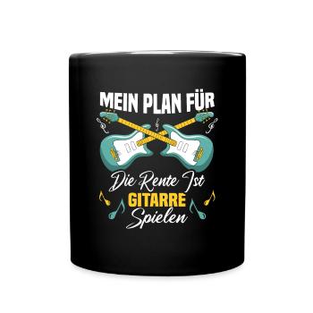 Gitarrenspieler in einer Band | Gitarrist Musiker - Tasse einfarbig - Schwarz - Vorne