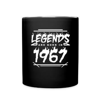 1967 - Jahrgang 1967 - Baujahr 1967 - Tasse einfarbig - Schwarz - Vorne