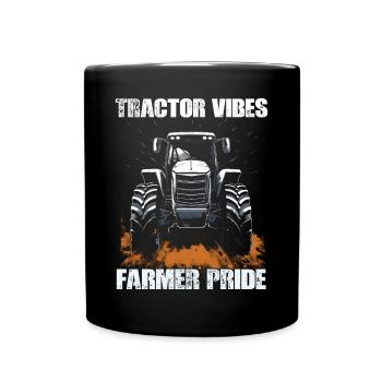 Tractor Vibes Farmer Pride Tractor Agriculture - Full Colour Mug - black - Front