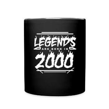 2000 - Jahrgang 2000 - Baujahr 2000 - Tasse einfarbig - Schwarz - Vorne