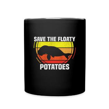 Save the floaty potatoes Manatee Manatees Florida - Full Colour Mug - black - Front