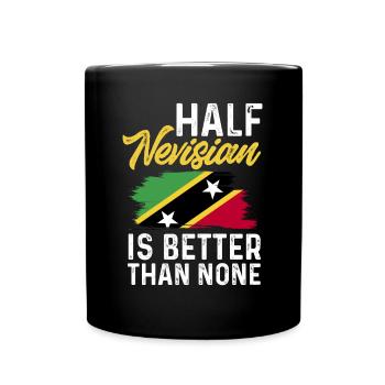 St. Kitts und Nevis Flagge - Tasse einfarbig - Schwarz - Vorne