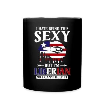 Drapeau du Libéria Libériens - Mug uni - noir - Devant