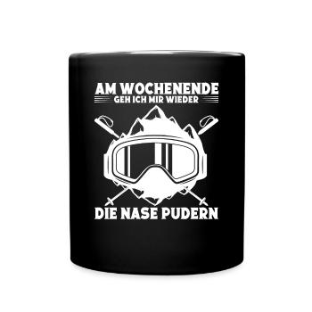 Wintersportler Skifahren Skipiste Skifahrer - Tasse einfarbig - Schwarz - Vorne