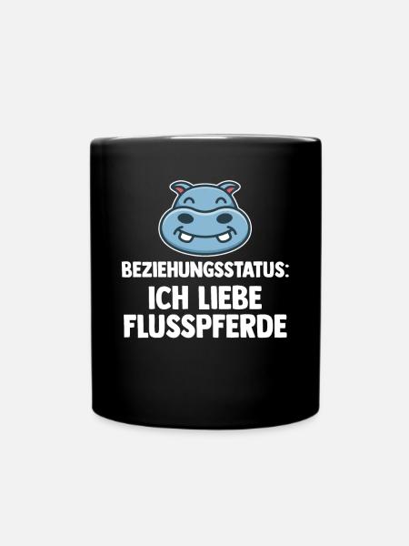 Nilpferd Flusspferd - Tasse einfarbig - Schwarz