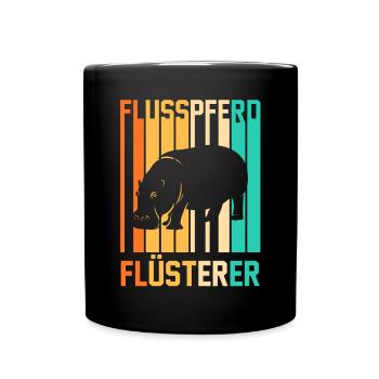Nilpferd Flusspferd - Tasse einfarbig - Schwarz - Vorne