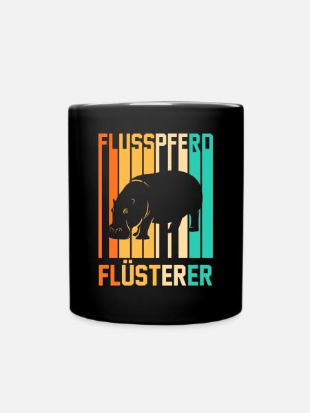 Nilpferd Flusspferd - Tasse einfarbig - Schwarz