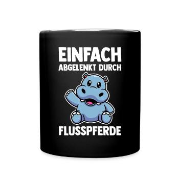 Nilpferd Flusspferd - Tasse einfarbig - Schwarz - Vorne