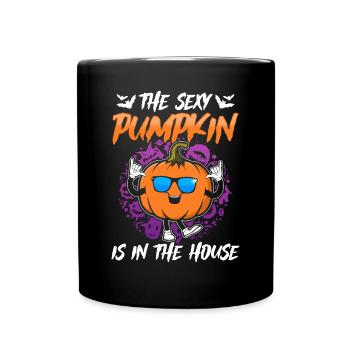 The Sexy Pumpkin Is In The House - Funny Halloween - Full Colour Mug - black - Front