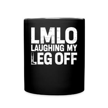 Funny prosthetic leg for amputees - Full Colour Mug - black - Front