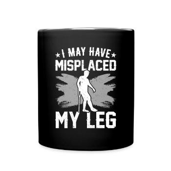 Funny prosthetic leg for amputees - Full Colour Mug - black - Front