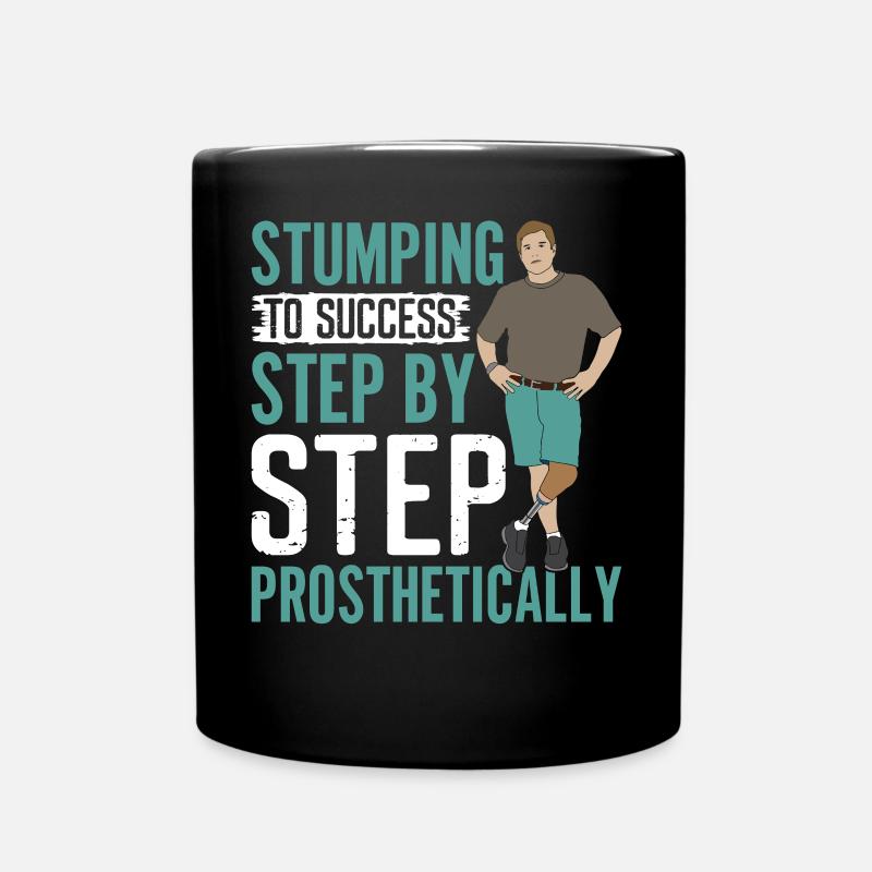 Leg prosthesis amputees - Full Colour Mug - black