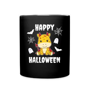 Giraffe Happy Halloween Devil Costume - Full Colour Mug - black - Front