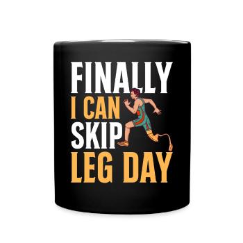Funny prosthetic leg for amputees - Full Colour Mug - black - Front