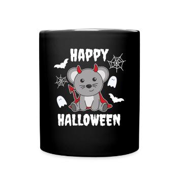 Mouse Happy Halloween Devil Costume - Full Colour Mug - black - Front