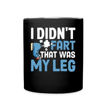 Funny prosthetic leg for amputees - Full Colour Mug - black - Front