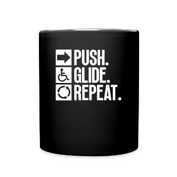 Wheelchair Wheelchair Disability Funny - Full Colour Mug - black - Front