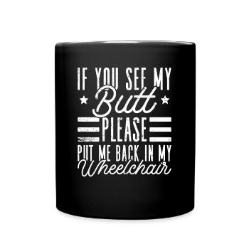 Wheelchair Wheelchair Disability Funny - Full Colour Mug - black - Front