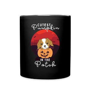 Cocker Spaniel Halloween pumpkin in the Patch - Full Colour Mug - black - Front