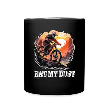 Vélo de montagne de descente VTT Mangez ma poussière - Mug uni - noir - Devant