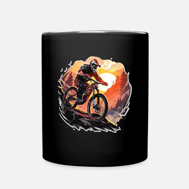 Downhill Mountainbike - Tasse einfarbig - Schwarz