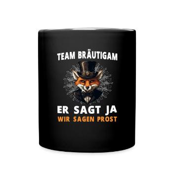 Junggesellenabschied Bräutigam Hochzeit Fuchs - Tasse einfarbig - Schwarz - Vorne