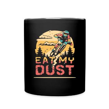 VTT Descente Mange ma poussière - Mug uni - noir - Devant