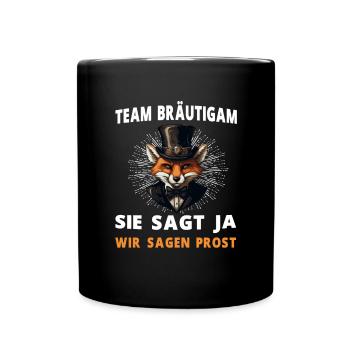 Lustiger Junggesellenabschied Bräutigam Hochzeit - Tasse einfarbig - Schwarz - Vorne
