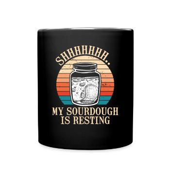 My sourdough is resting - Full Colour Mug - black - Front