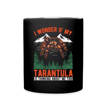 Tarantel Spinne Tarantula - Tasse einfarbig - Schwarz - Vorne