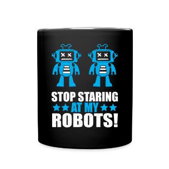 Construire un robot droïde constructeur robotique arrêter de regarder - Mug uni - noir - Devant