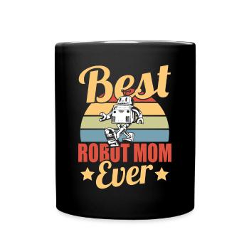 Meilleure maman robot de tous les temps Femmes Fan de robotique Mère Vint - Mug uni - noir - Devant