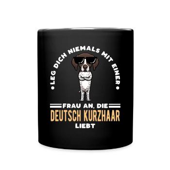 Deutsch Kurzhaar Hund Deutscher Kurzhaariger - Tasse einfarbig - Schwarz - Vorne