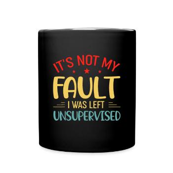 Vintage Ce n’est pas de ma faute si j’ai été laissé sans surveillance - Mug uni - noir - Devant
